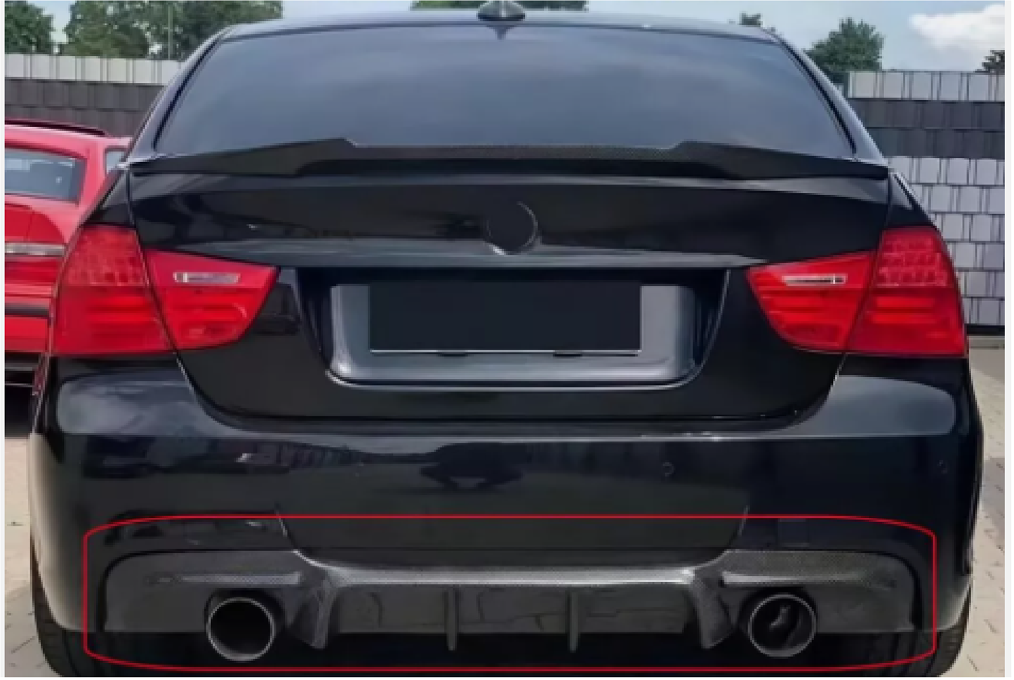 E90 MP REAR DIFFUSER 0-0 WITHOUT LED GLOSS BLACK